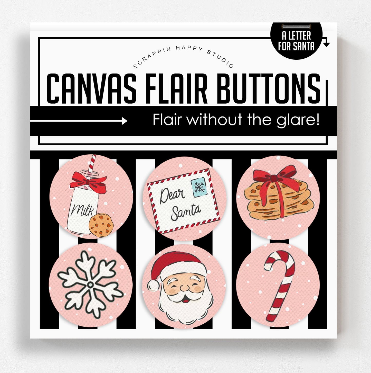 A Letter For Santa Canvas Flair Buttons