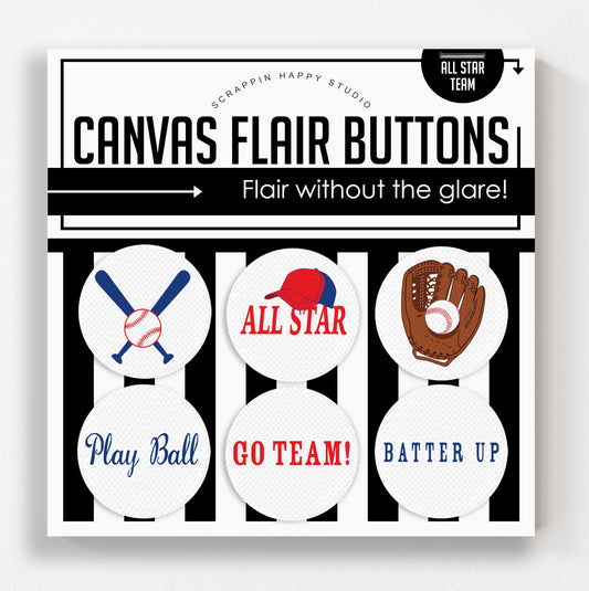 All Star Team Canvas Flair Buttons
