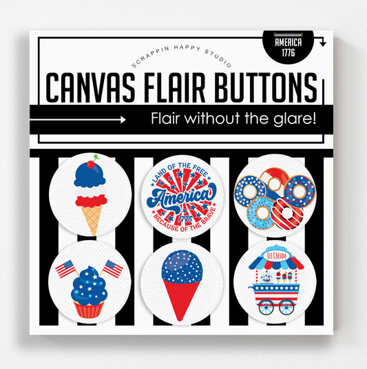 America 1776 Canvas Flair Buttons