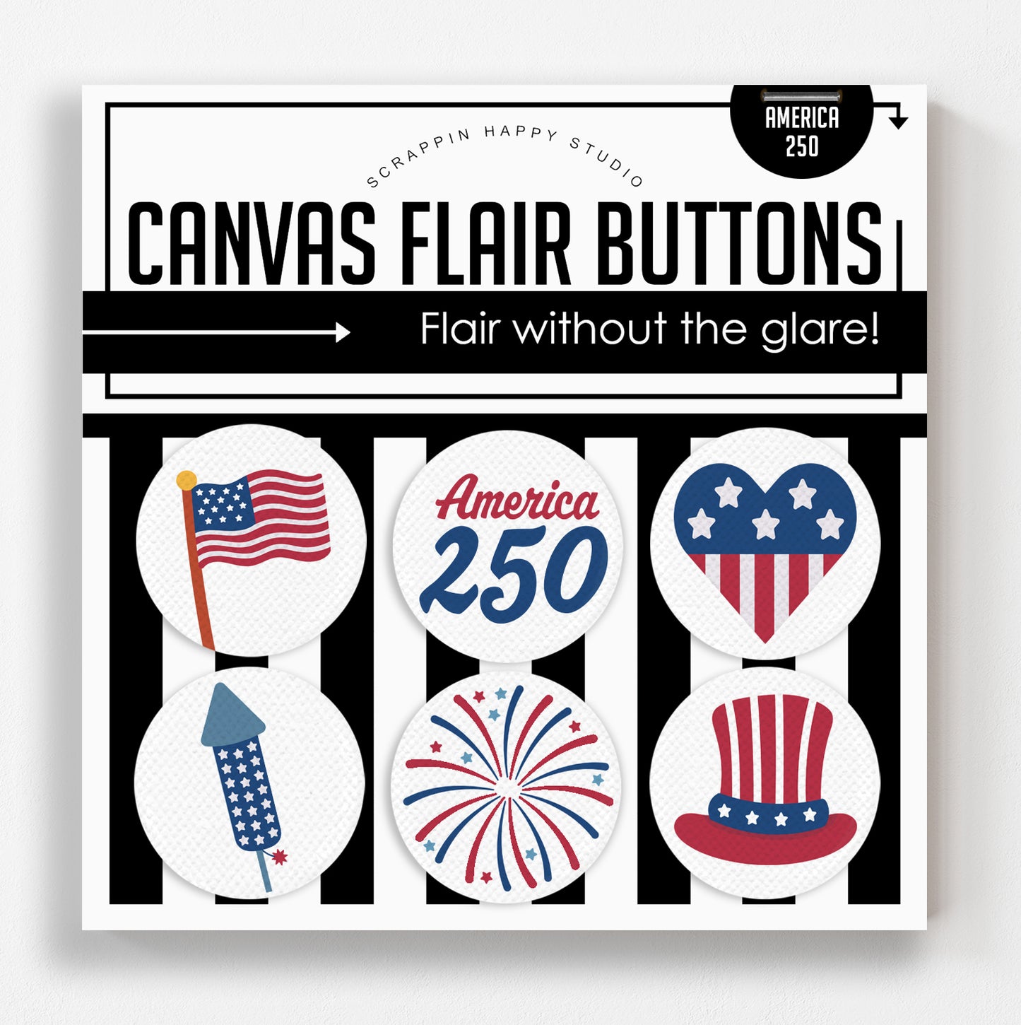 America 250 Canvas Flair Buttons