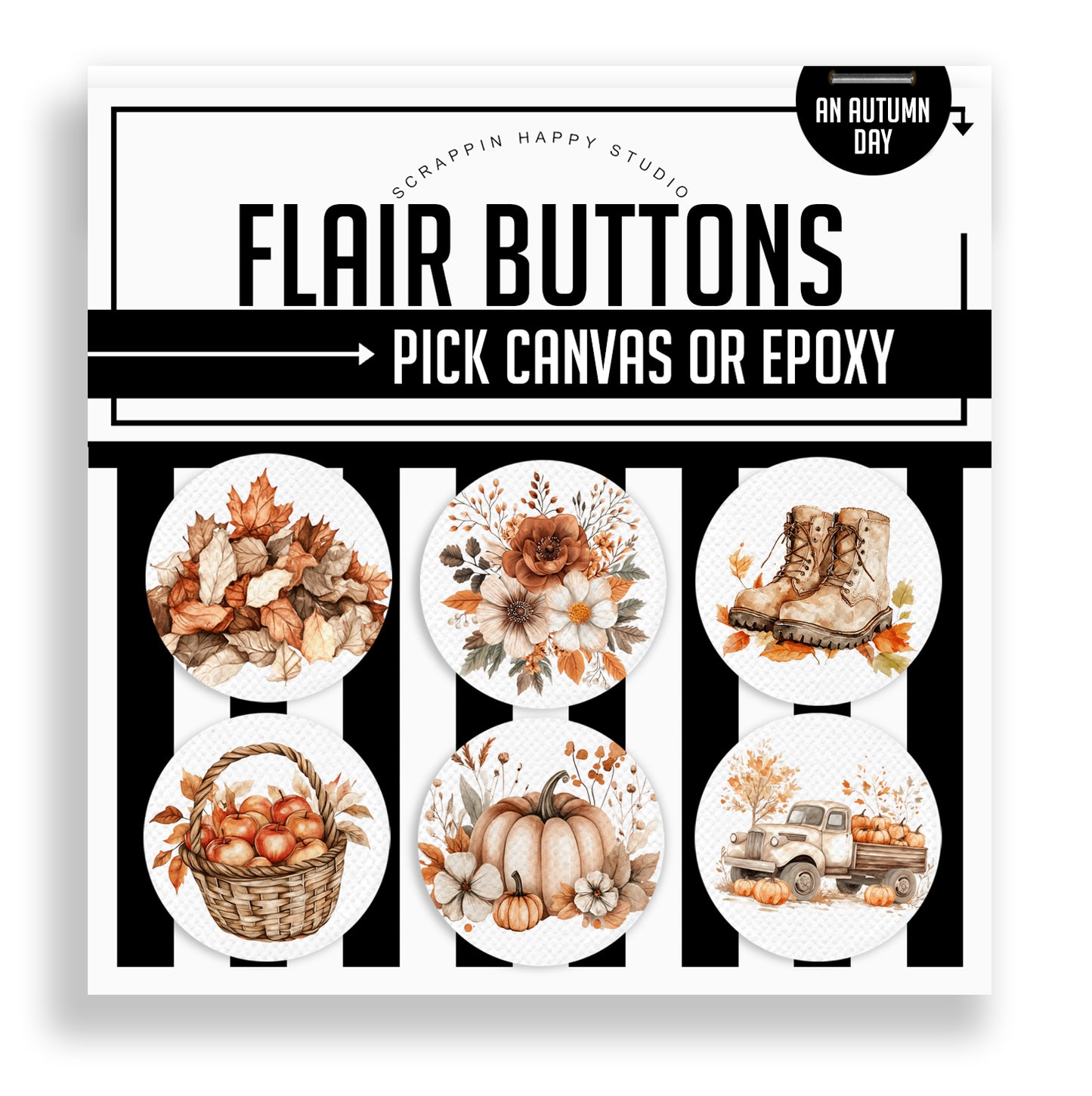 An Autumn Day Flair Buttons