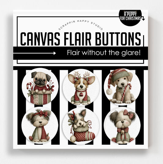 A Puppy For Christmas Flair Buttons