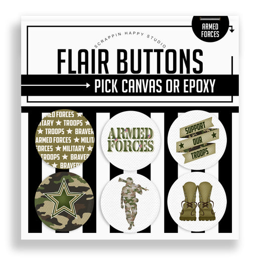 Armed Forces Flair Buttons