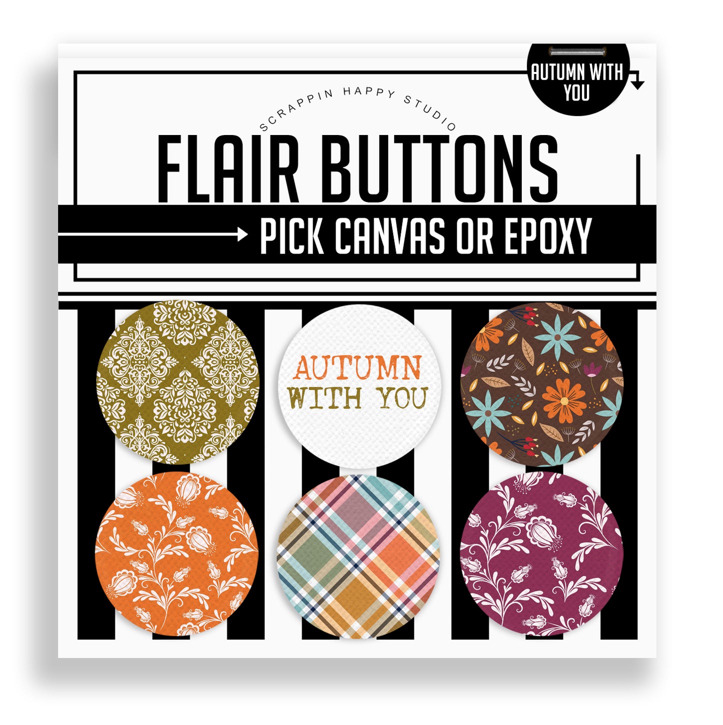 Autumn With You Flair Buttons