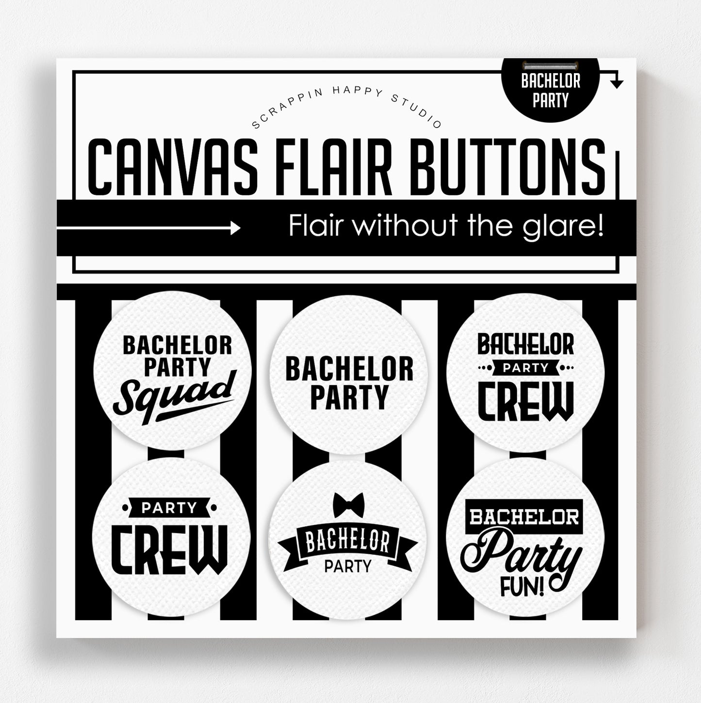 Bachelor Party Flair Buttons