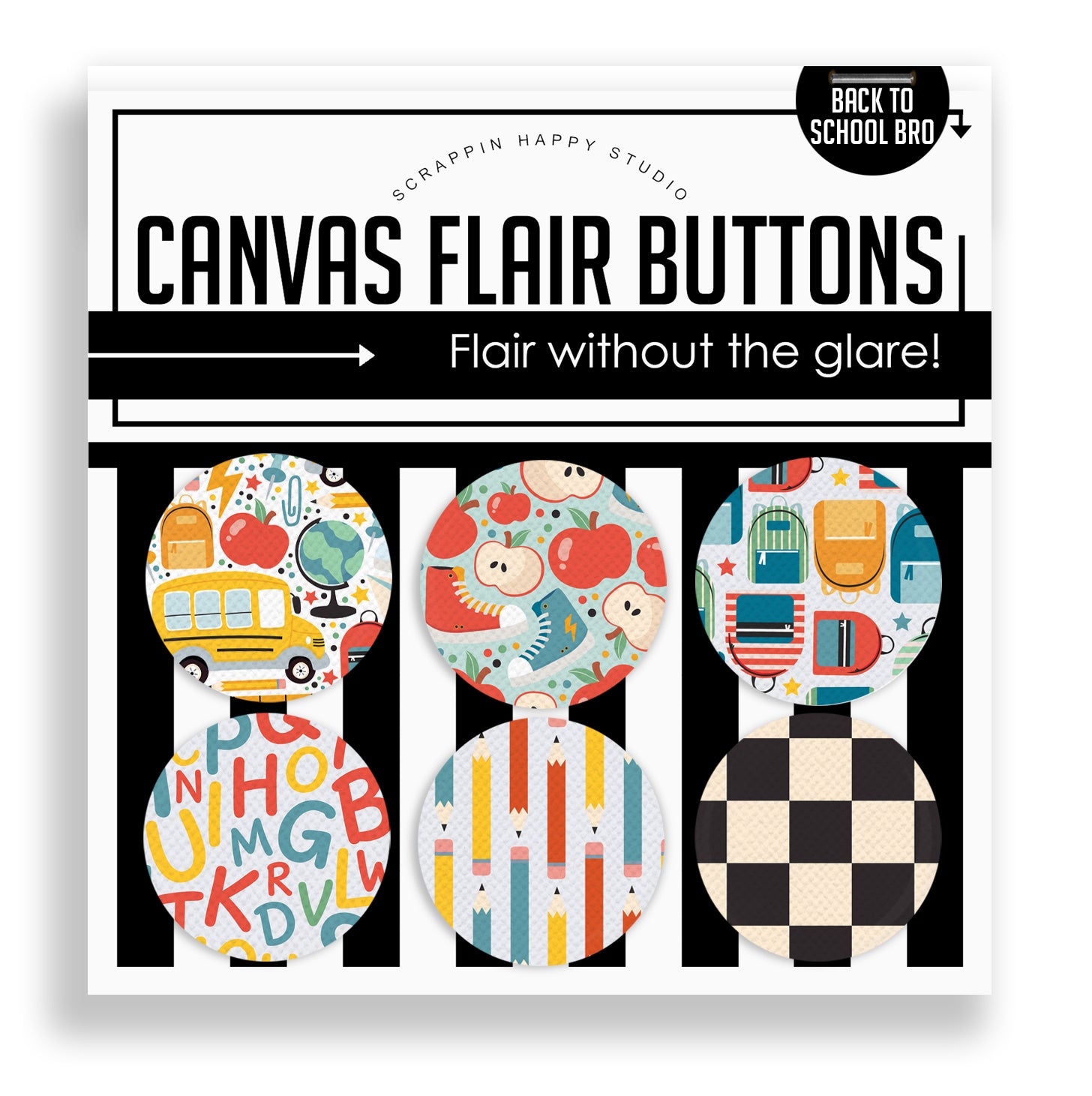 Back To School Bro Flair Buttons β ScrappinHappyStudio