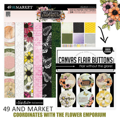 Garden Blooming Canvas Flair Buttons