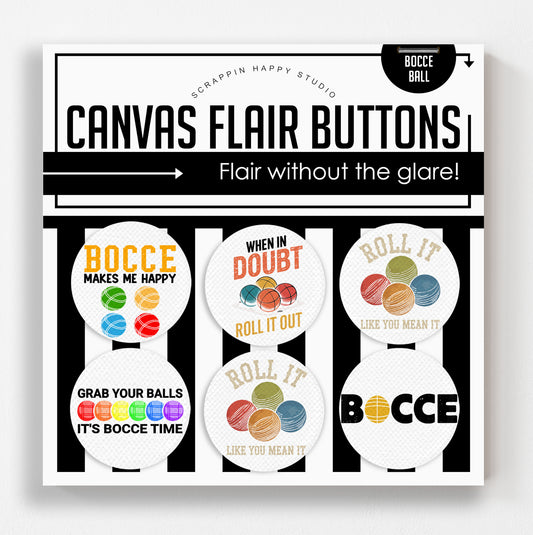 Bocce Ball Canvas Flair Buttons