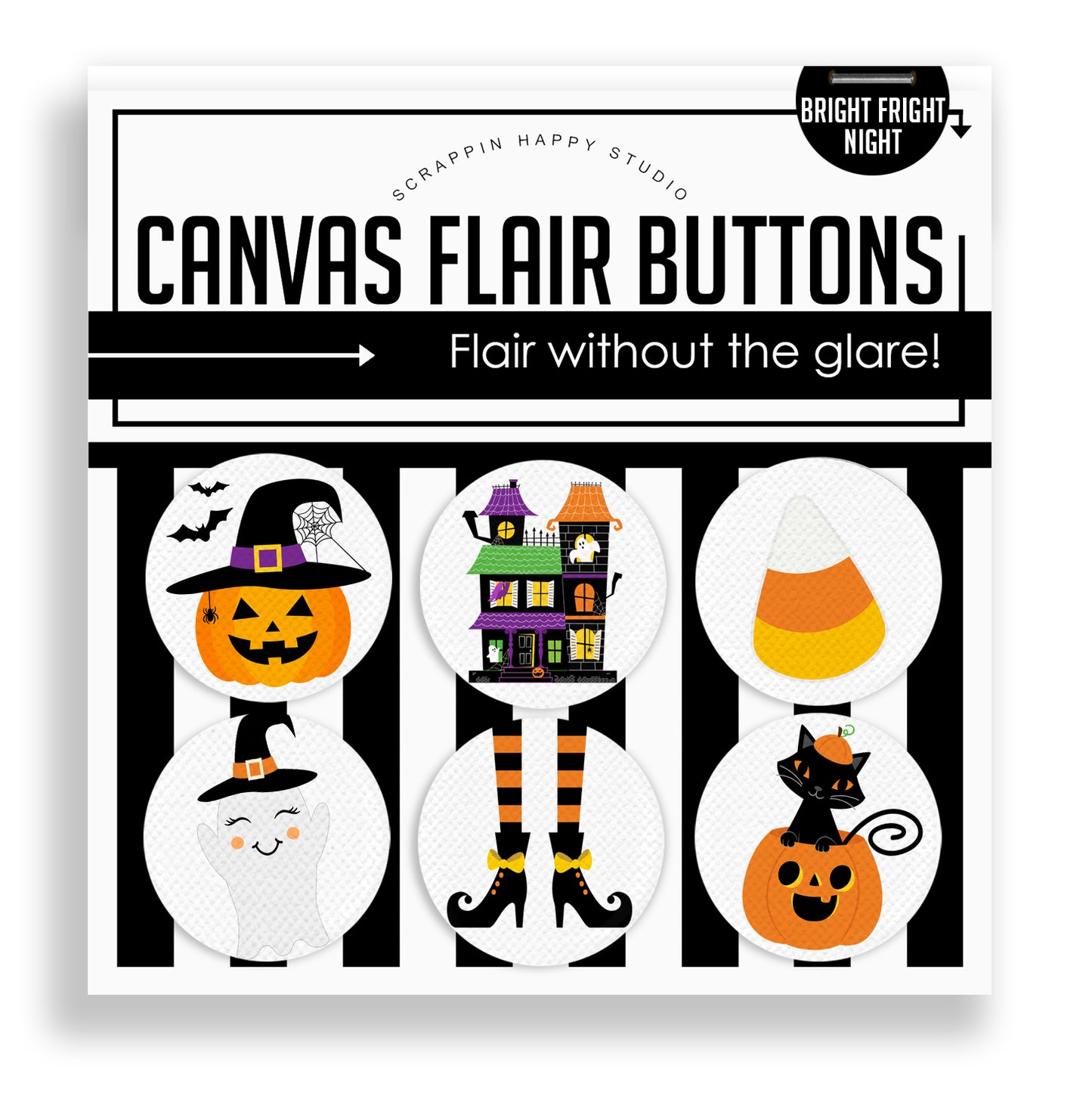 Bright Fright Night Flair Buttons