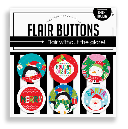 Bright Holiday Canvas Flair Buttons