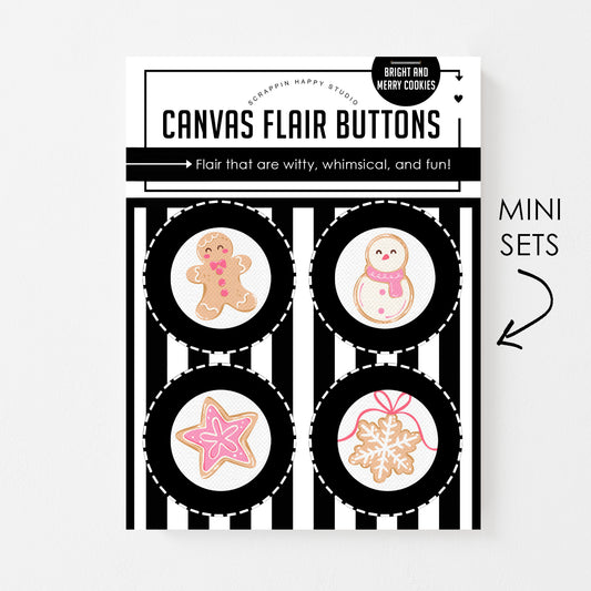 Bright And Merry Cookies Canvas Flair Buttons
