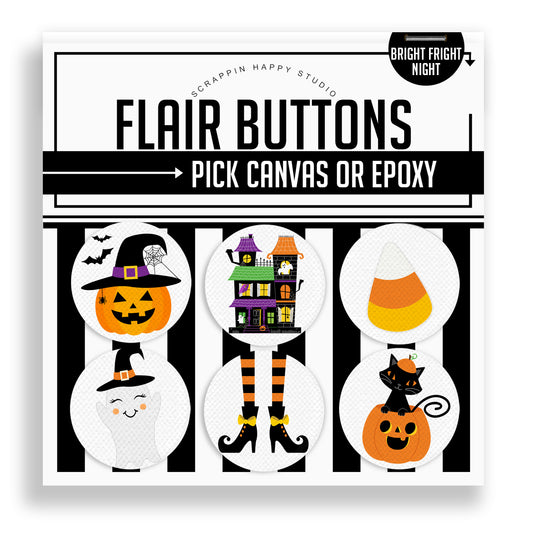 Bright Fright Night Flair Buttons