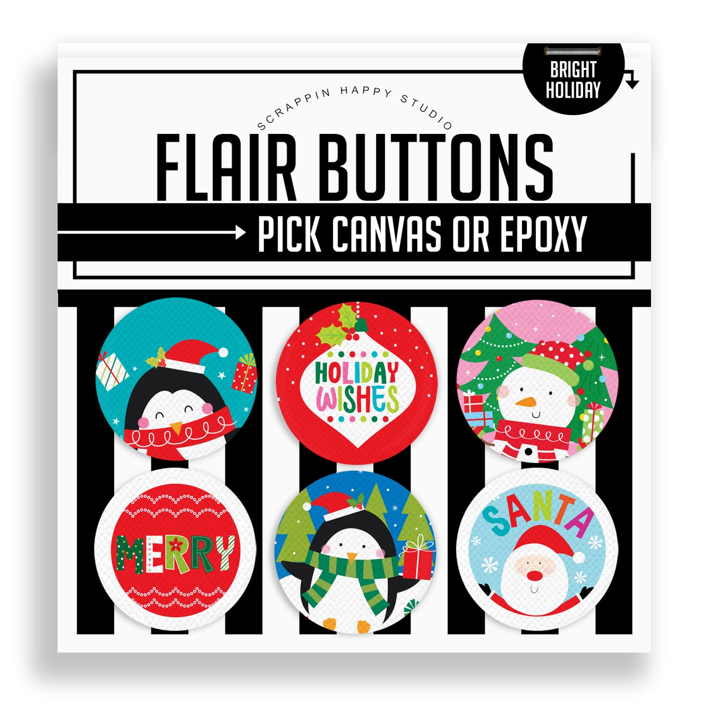 Bright Holiday Flair Buttons