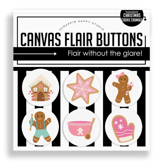 Christmas Cookie Crumble Canvas Flair Buttons