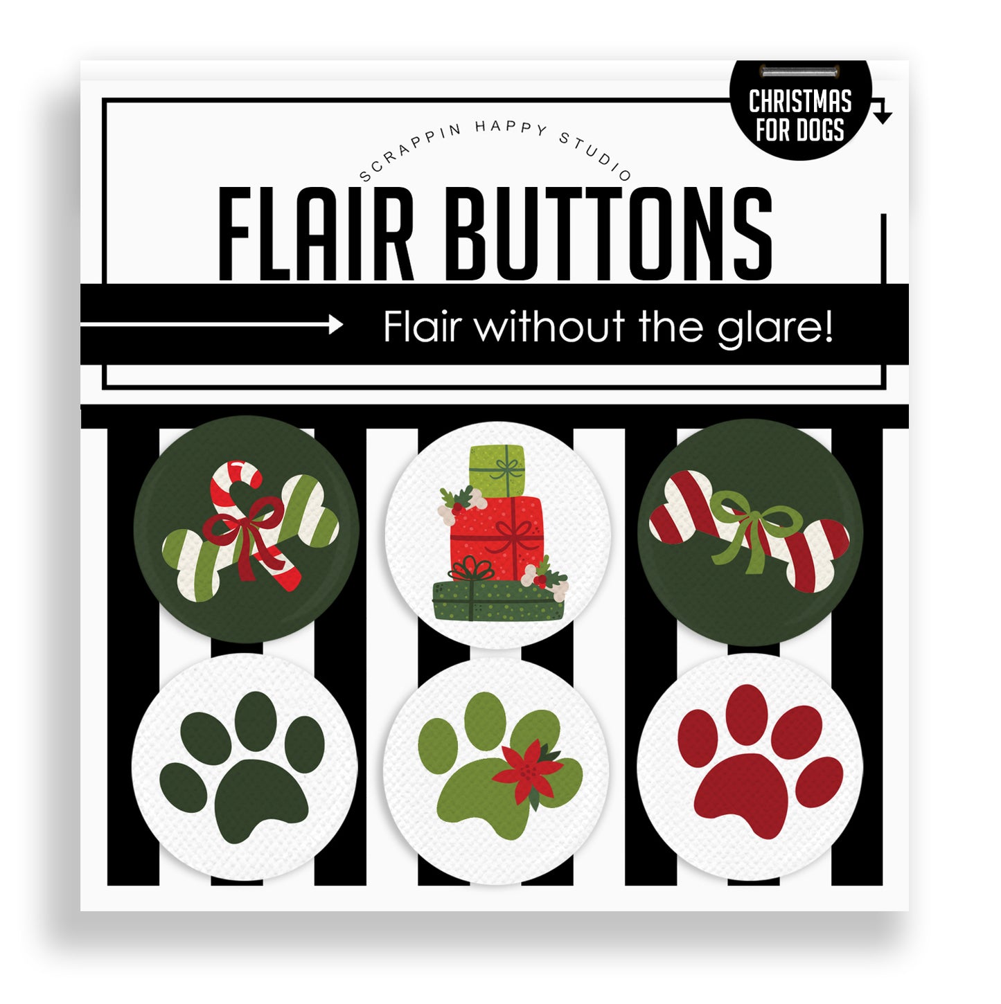 Christmas For Dogs Flair Buttons