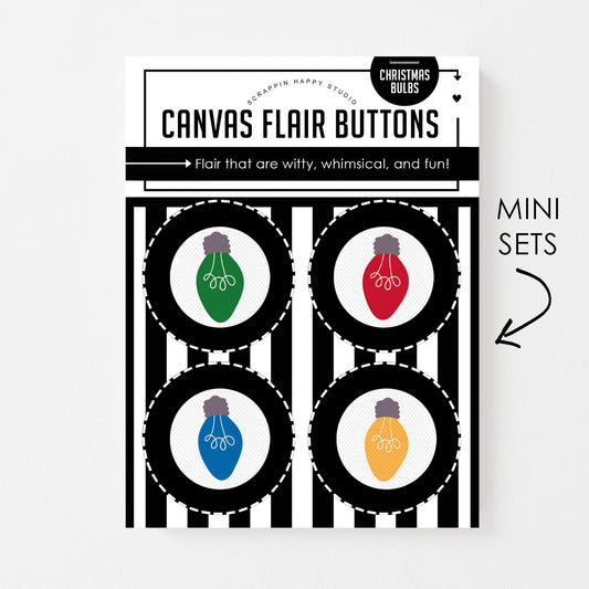 Christmas Bulbs Canvas Flair Buttons