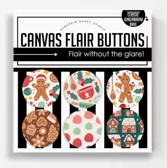 Classic Gingerbread Bake Canvas Flair Buttons