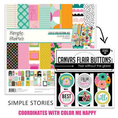 Colorful Day Canvas Flair Buttons