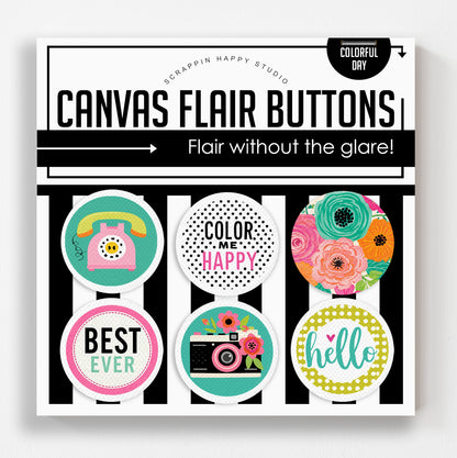 Colorful Day Canvas Flair Buttons