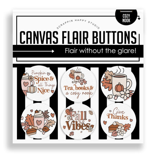 Cozy Nook Canvas Flair Buttons