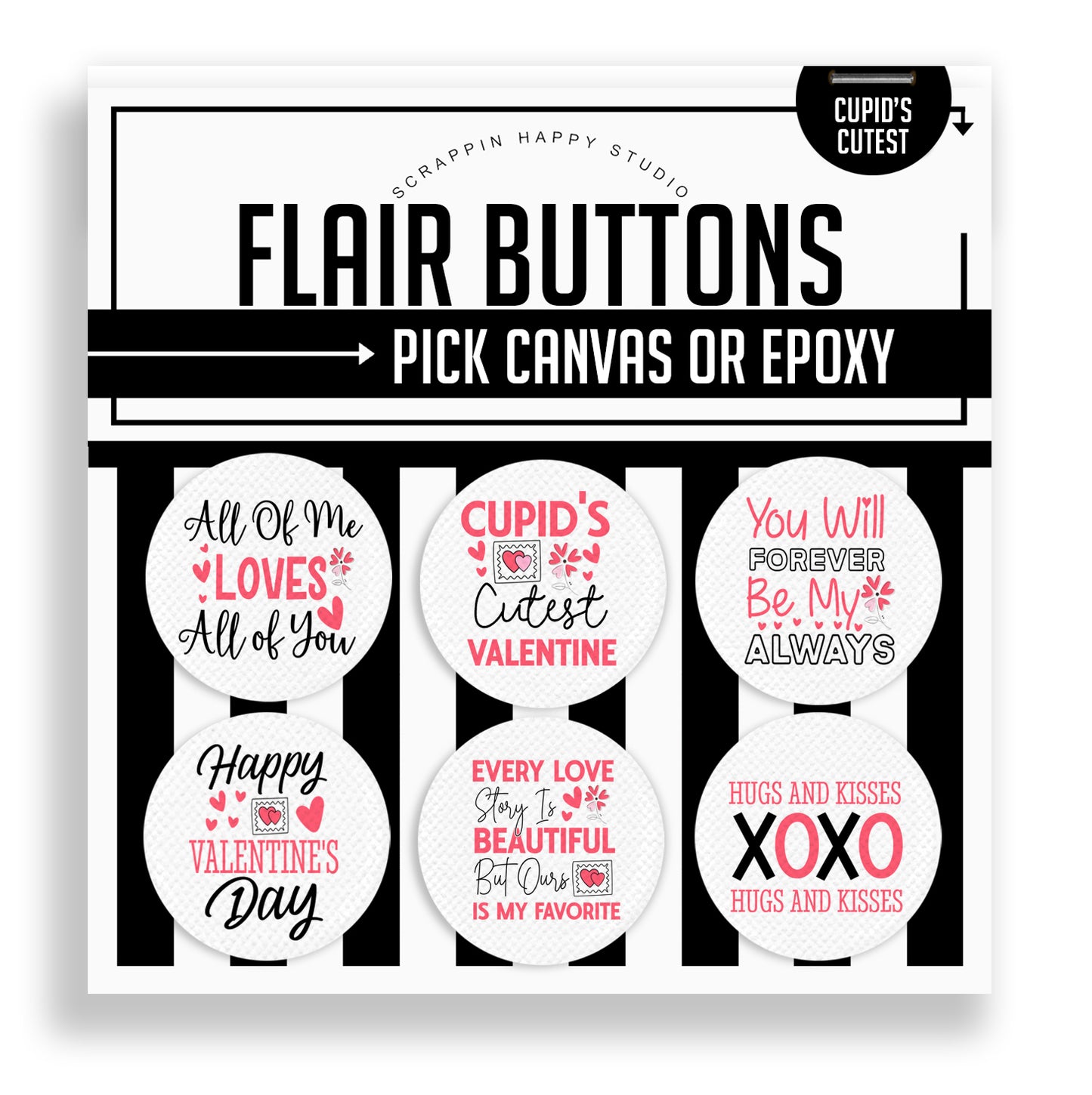 Cupid's Cutest Flair Buttons