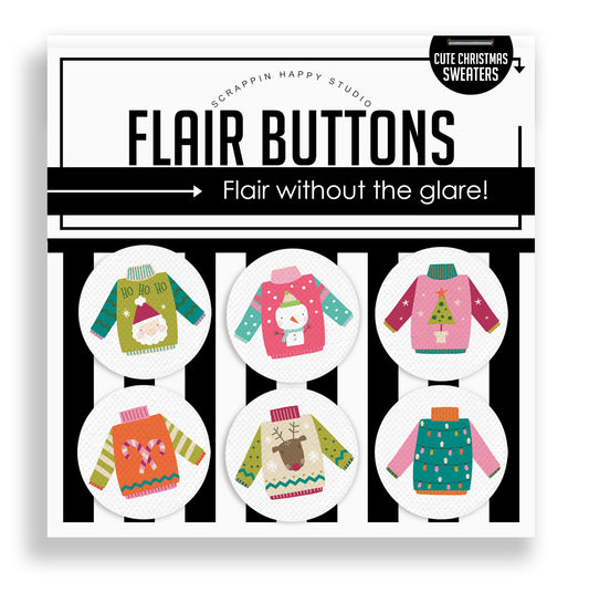 Cute Christmas Sweaters Flair Buttons