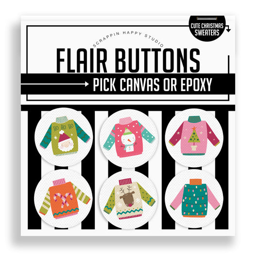 Cute Christmas Sweaters Flair Buttons