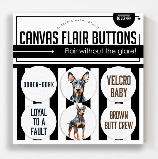 Doberman Pup Flair Buttons