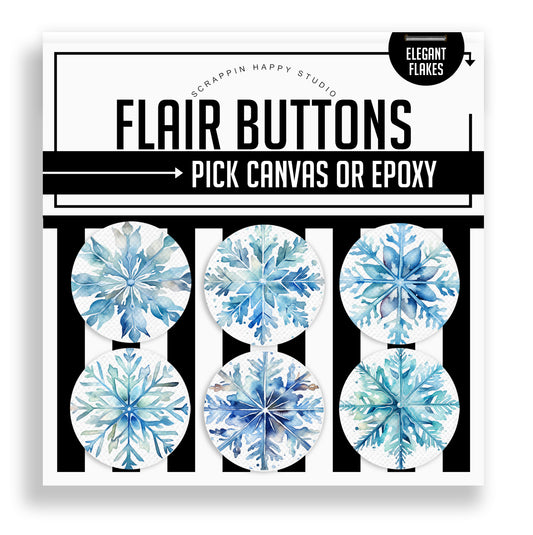 Elegant Snowflakes Flair Buttons