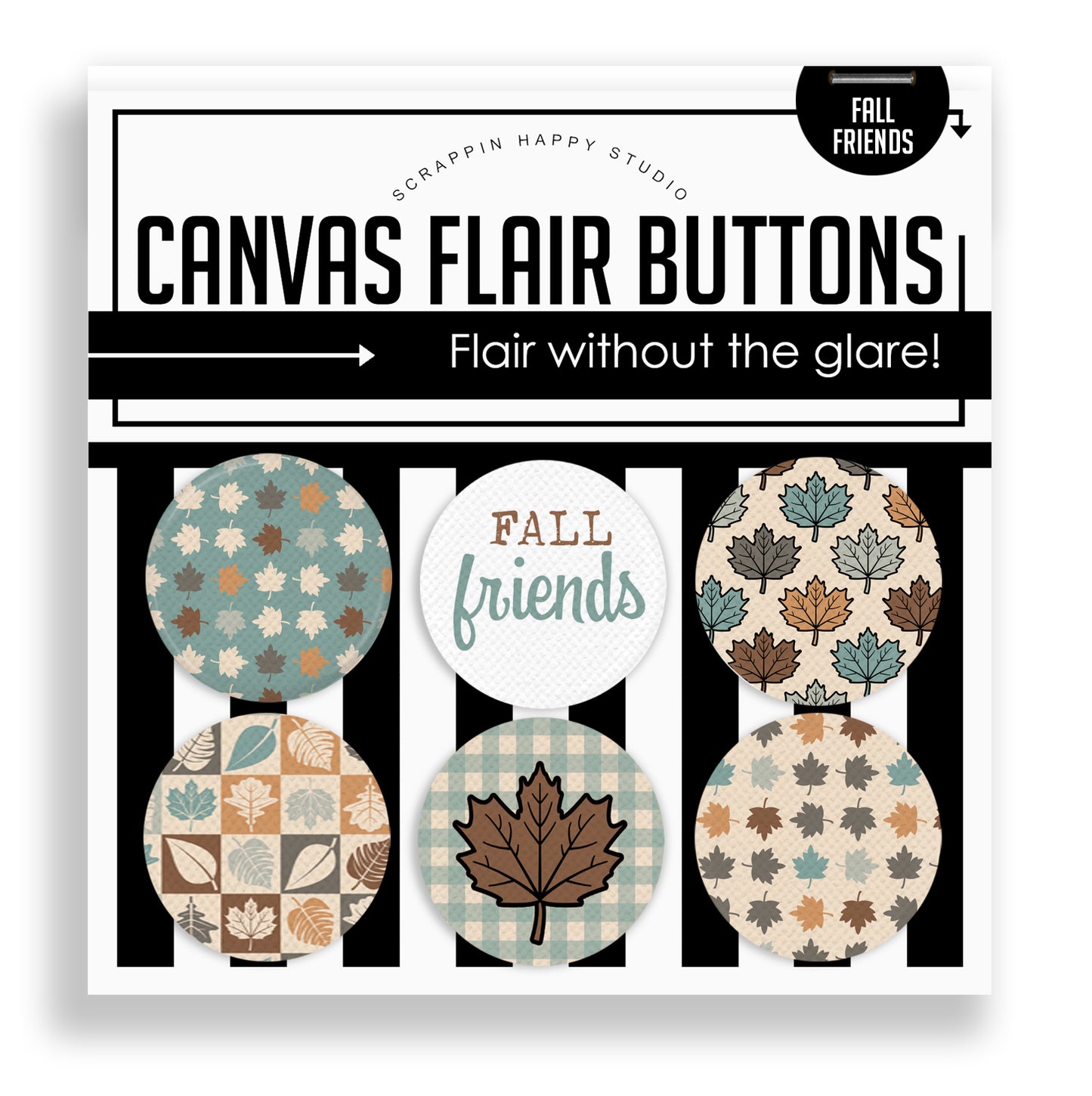 Fall Friends Flair Buttons