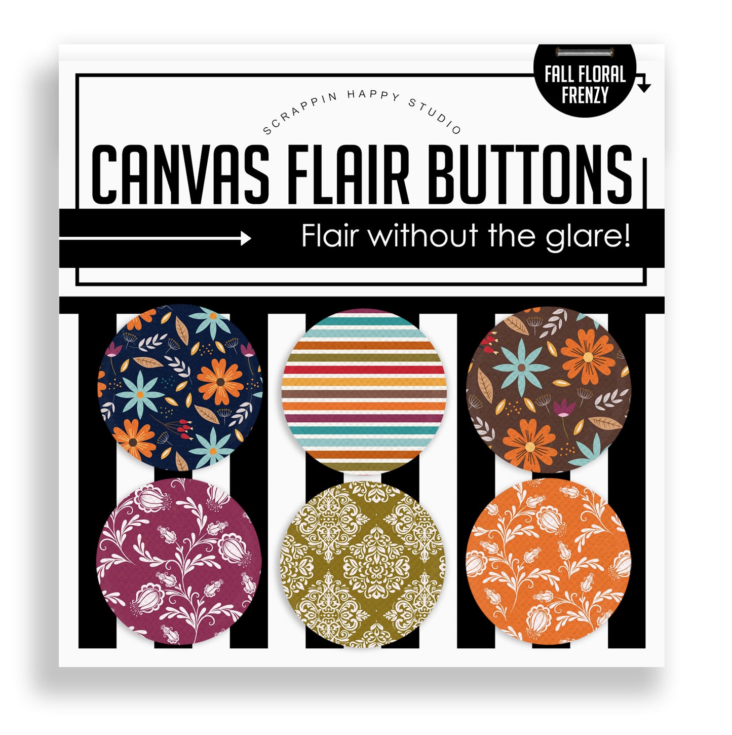 Fall Floral Frenzy Flair Buttons