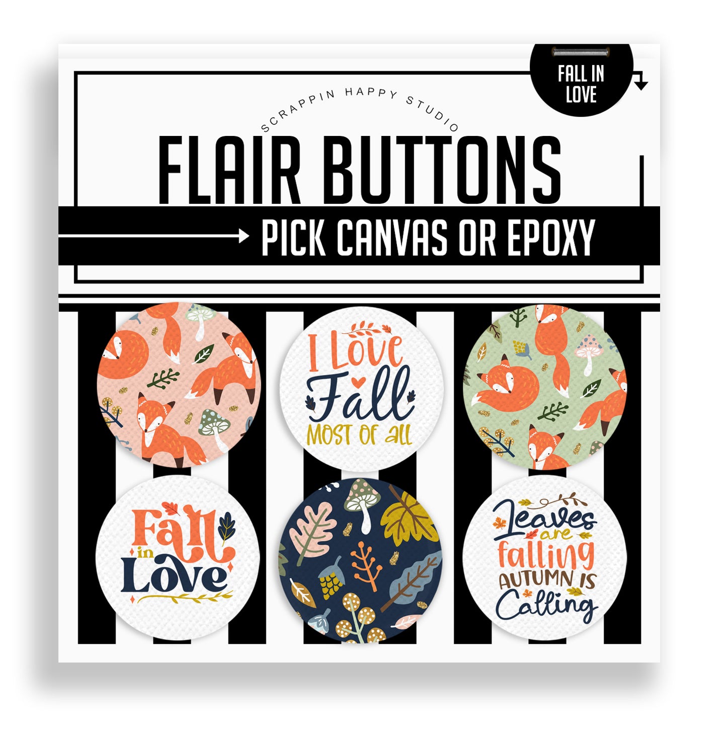 Fall In Love Flair Buttons