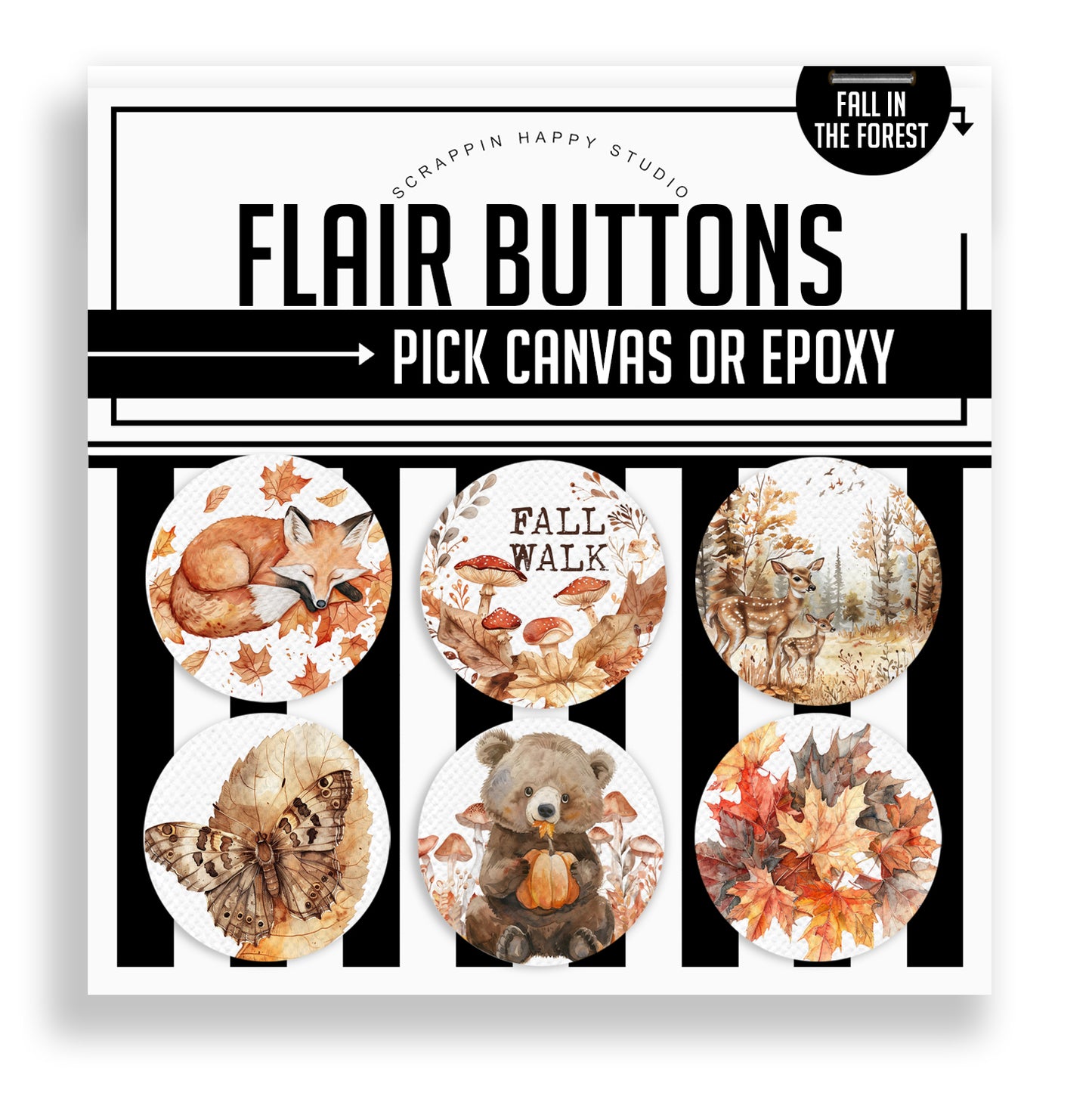 Fall In The Forest Flair Buttons