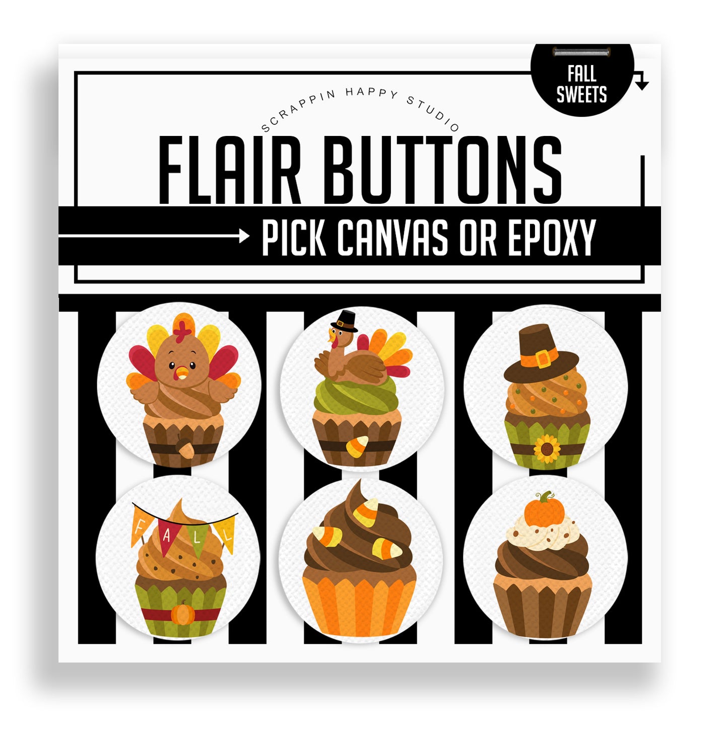 Fall Sweets Flair Buttons