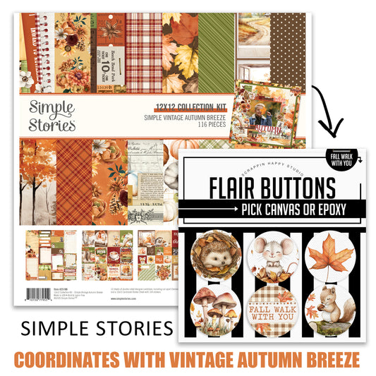 Fall Walk With You Flair Buttons