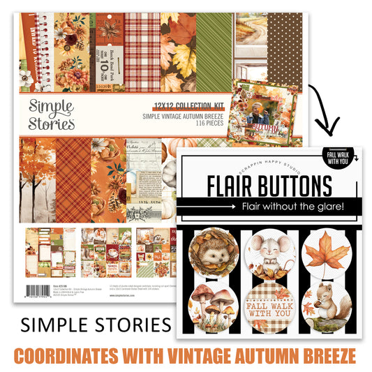 Fall Walk With You Canvas Flair Buttons