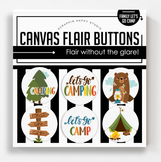 Family Let's Go Camp Flair Buttons