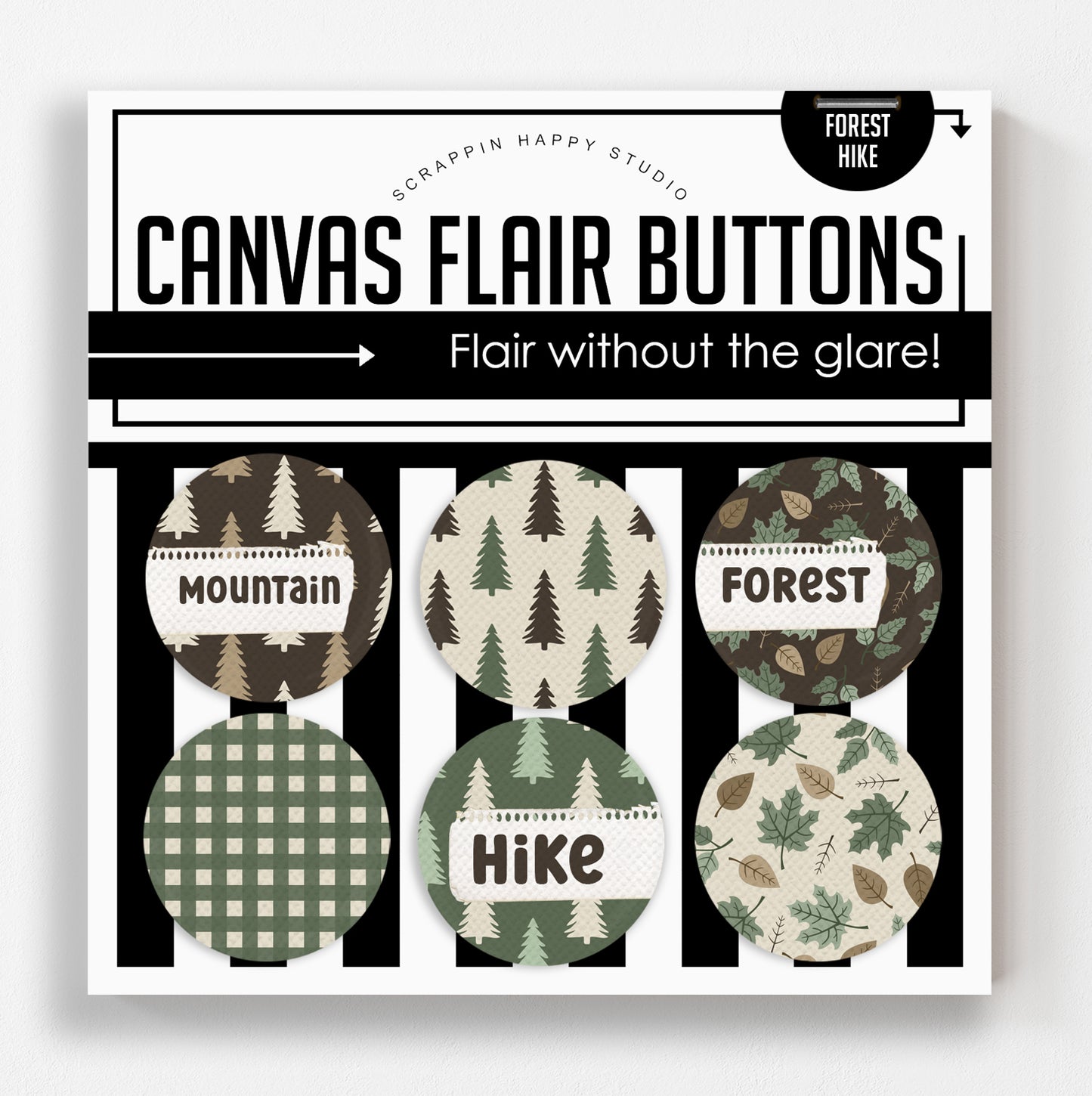 Forest Hike Canvas Flair Buttons