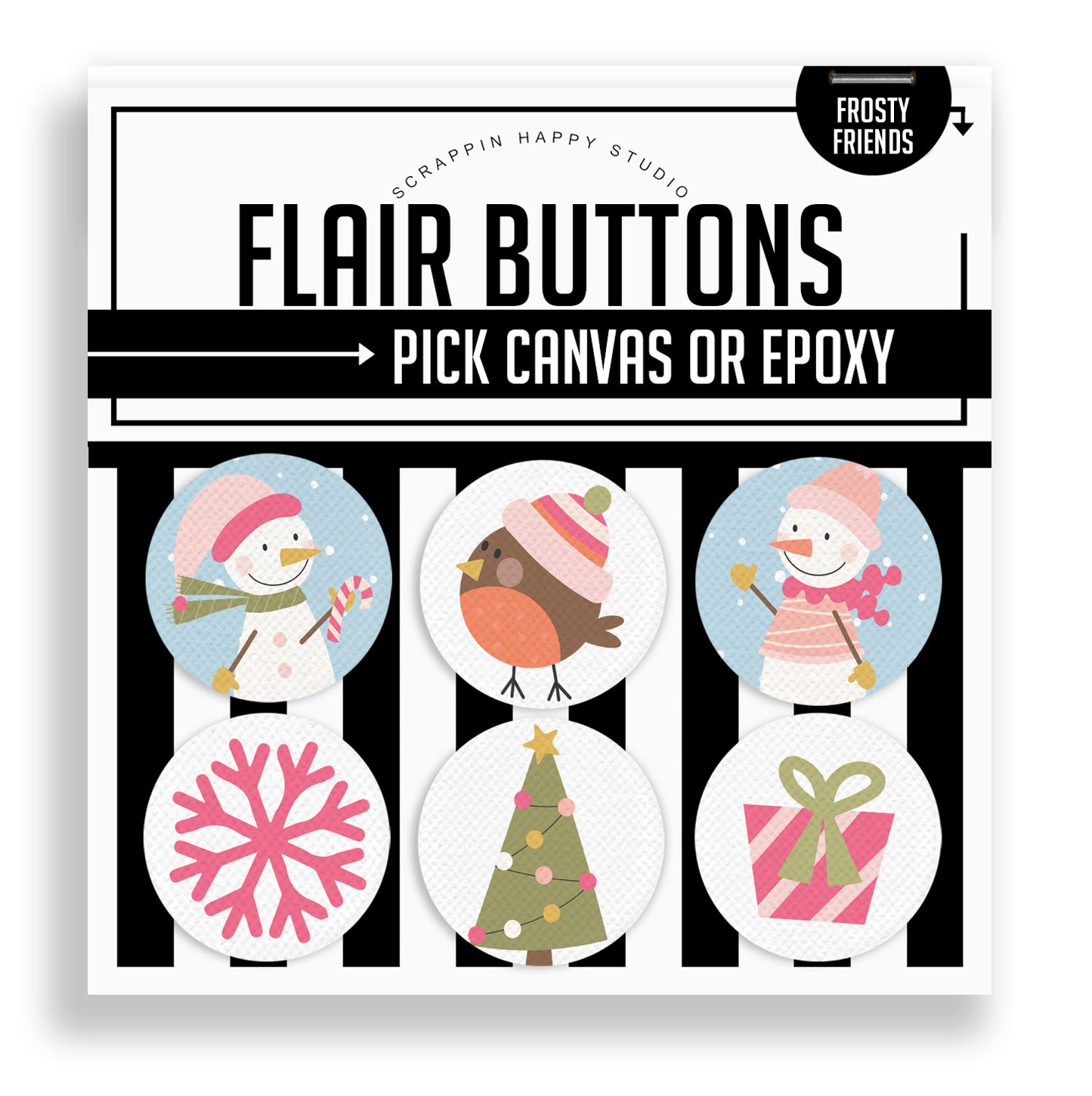 Frosty Friends Flair Buttons