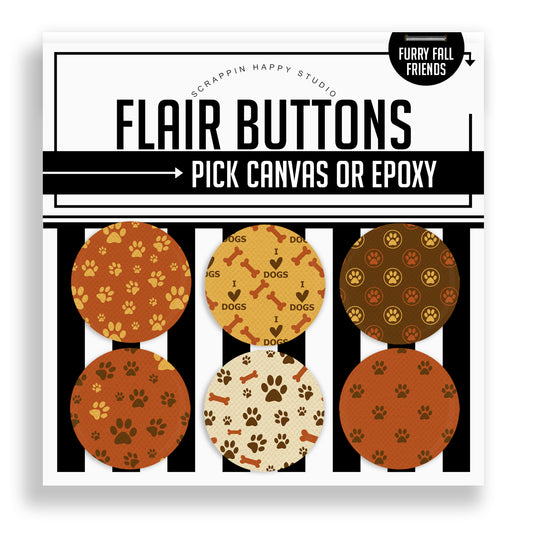 Furry Fall Friends Flair Buttons