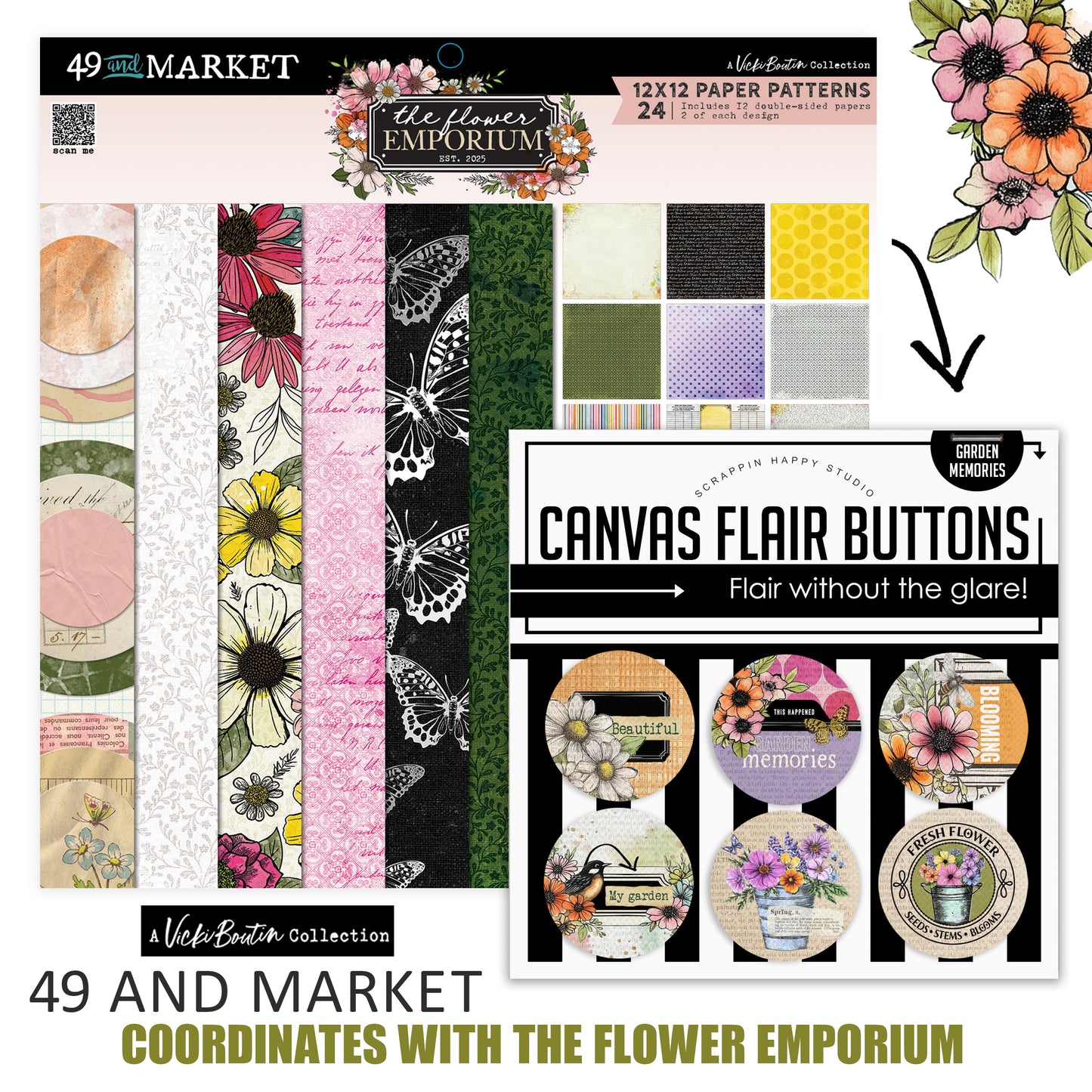 Garden Memories Canvas Flair Buttons