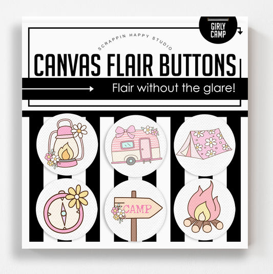 Girly Camp Flair Buttons