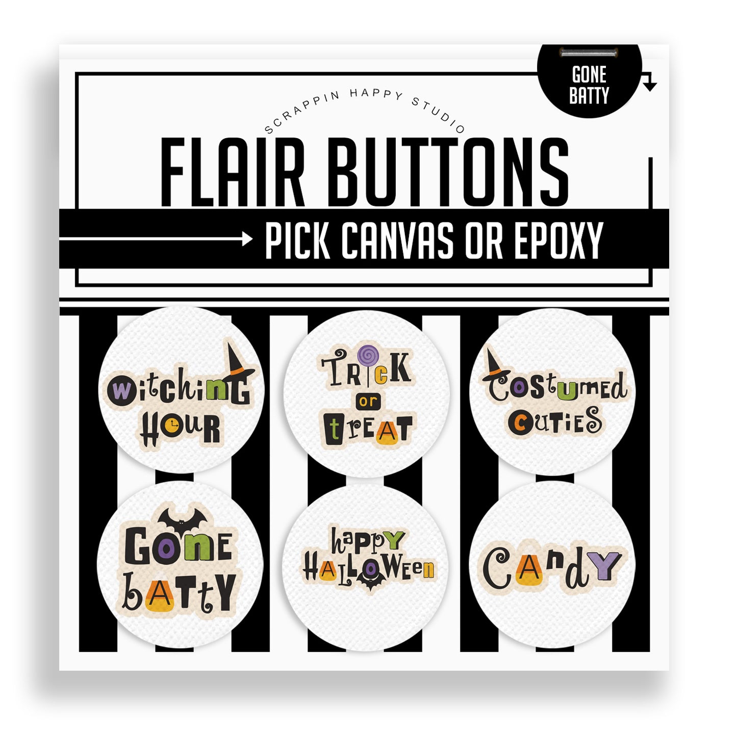 Gone Batty Flair Buttons