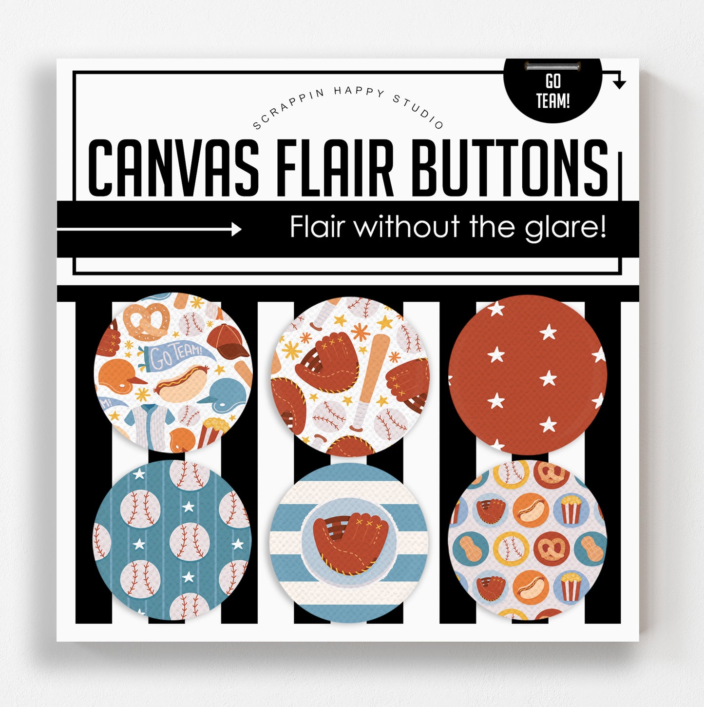 Go Team Canvas Flair Buttons