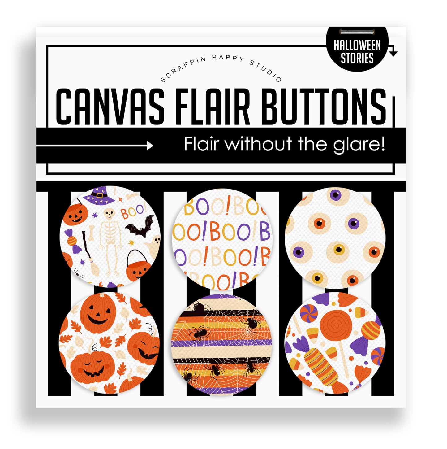 Halloween Stories Flair Buttons