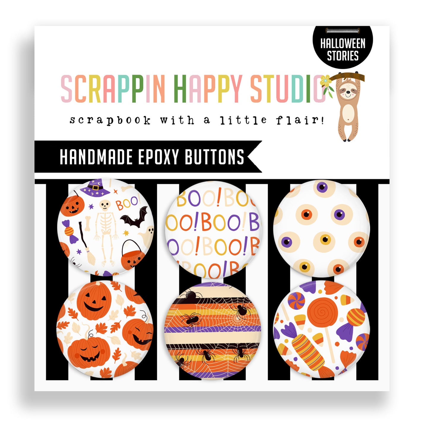 Halloween Stories Flair Buttons