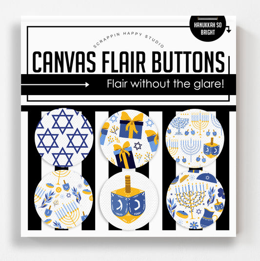 Hanukkah so bright l Canvas Flair Buttons