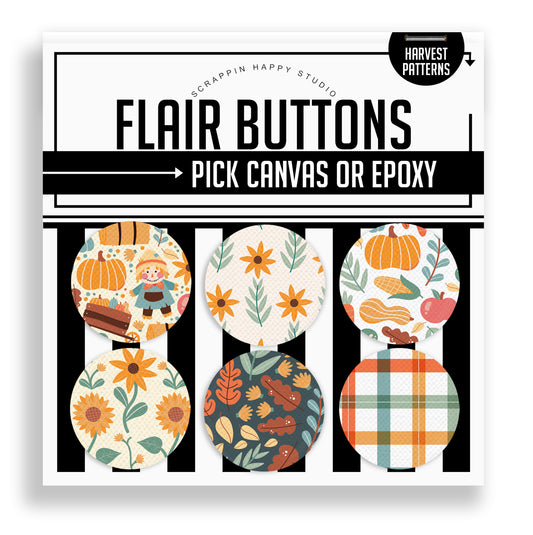 Autumn Patterns Flair Buttons