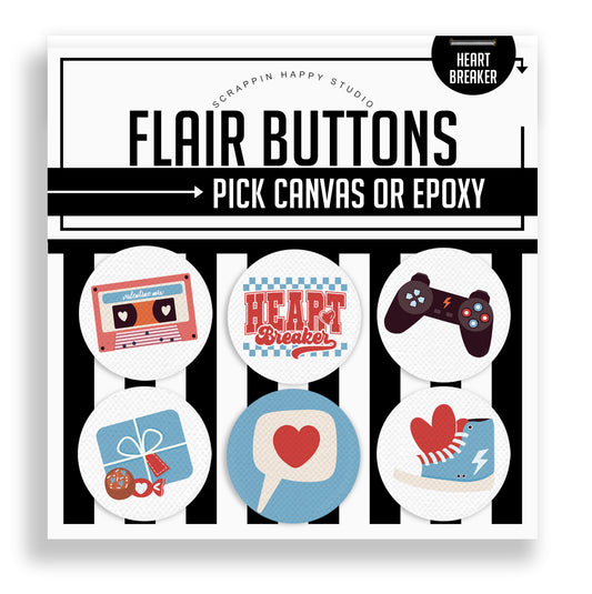 Heart Breaker Flair Buttons