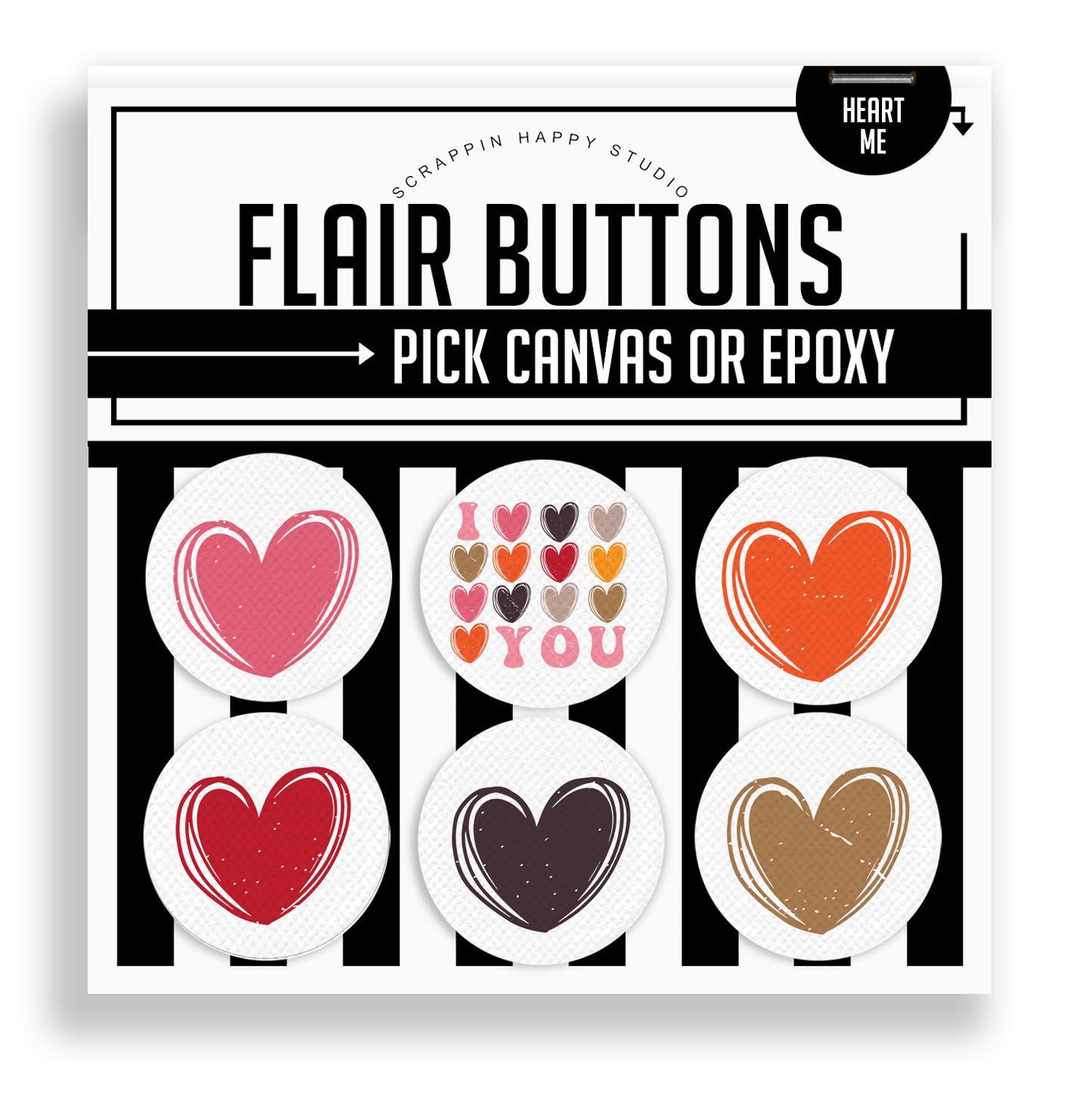 Heart Me Flair Buttons